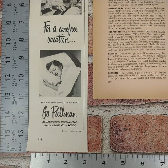 1950 Pullman Sleep Like a Baby Vtg Magazine Print Article Train Berth Rest Scene - Picture 12 of 16